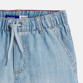 شورت برمودا من الجينز باللون الأزرق الباهت للأولاد.